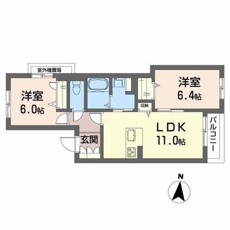 クラージュ銀杏町の物件間取画像